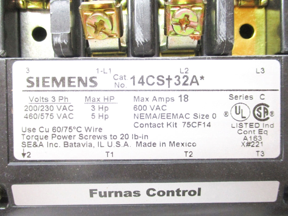 SIEMENS 14CSD32AA 220/240VAC 2.5-10A NSMP