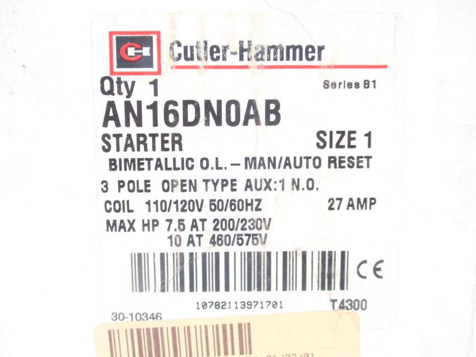 CUTLER HAMMER AN16DN0AB SER. B1 NSMP