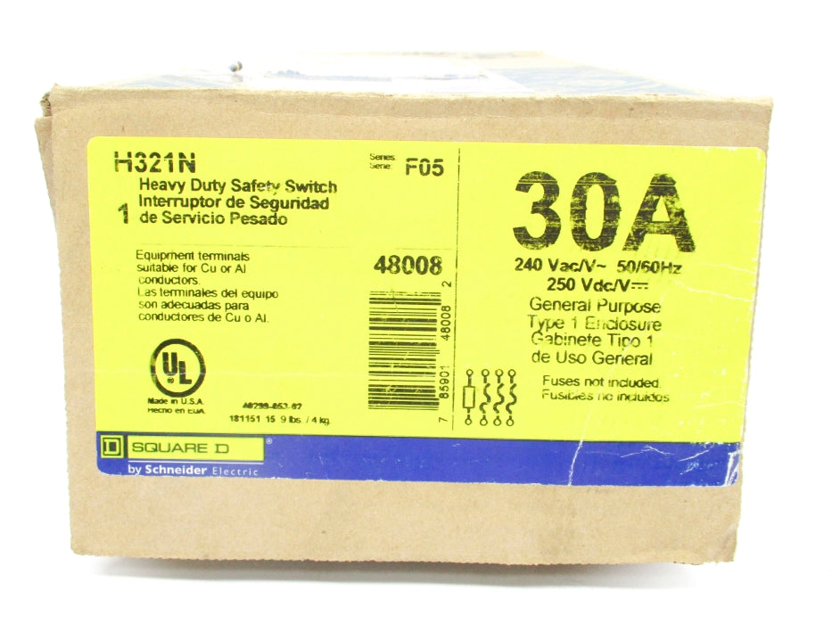 SQUARE D H321N SER. F05 30A 240VAC NSMP
