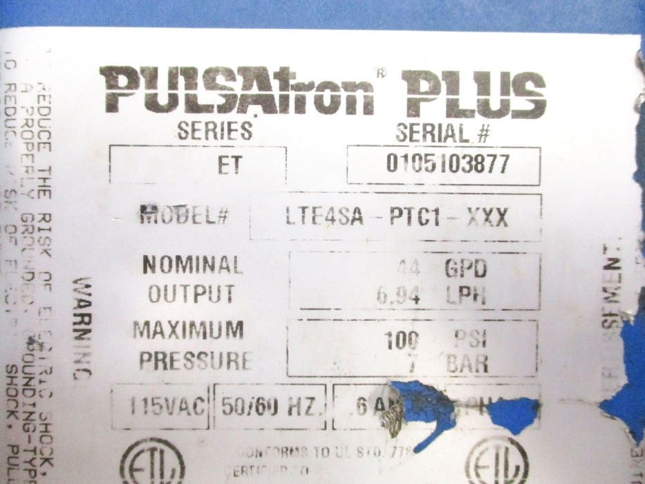 PULSAFEEDER LTE4SA-PTC1-XXX 100PSI UNMP