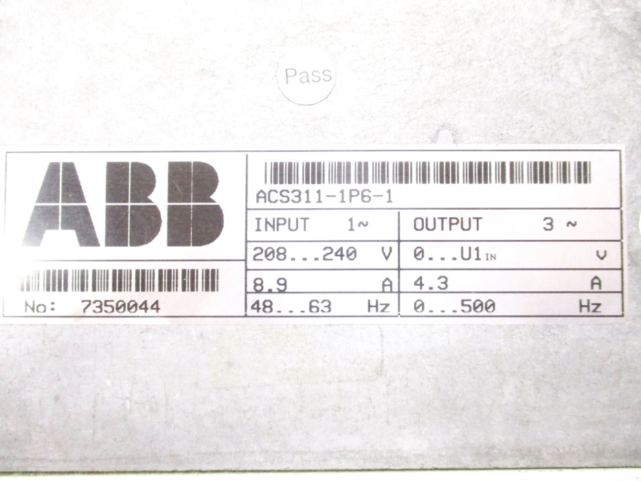 ABB ACS311-1P6-1 (AS PICTURED) UNMP