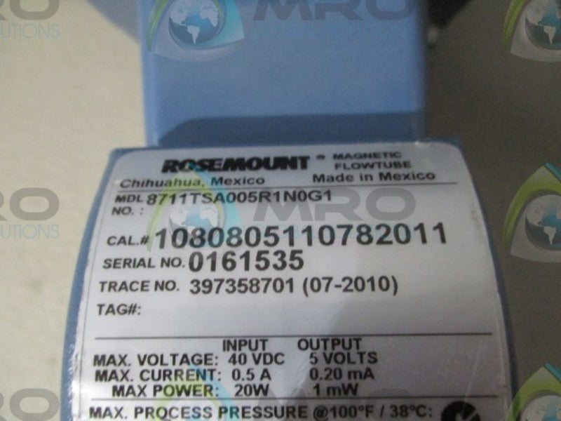 ROSEMOUNT 8711TSA005R1N0G1 MAGNETIC FLOWTUBE  NSNP