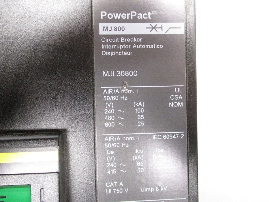 SQUARE D MJL36800 600V 800A UNMP