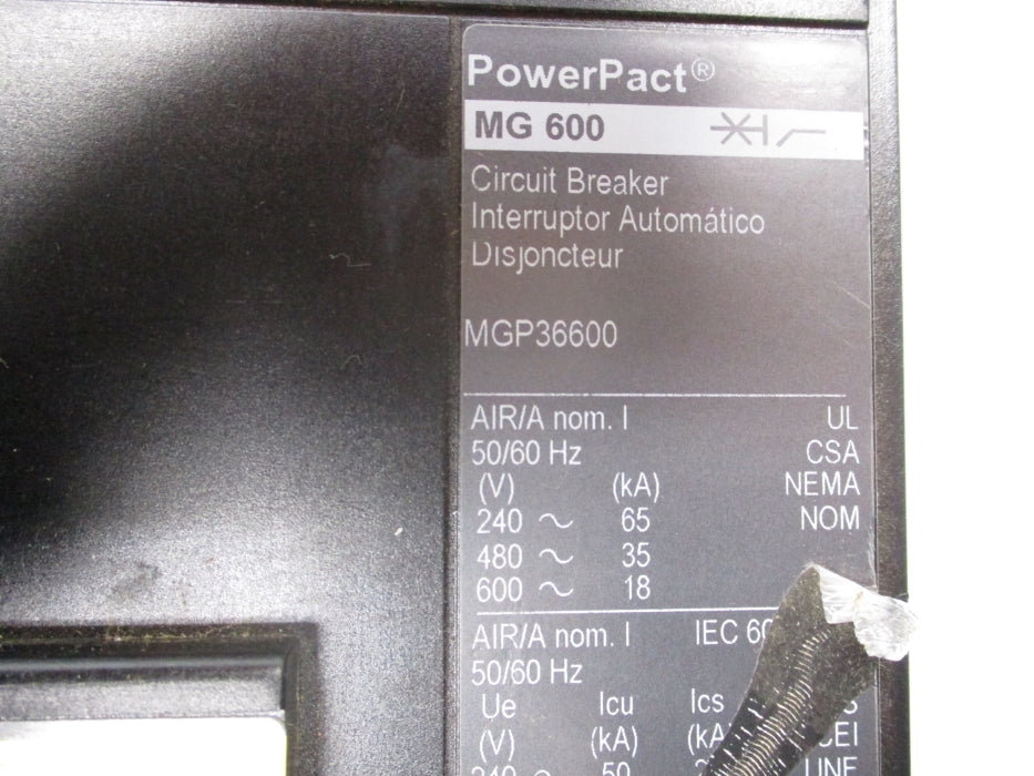 SQUARE D MGP36600 600V 600A NSNP