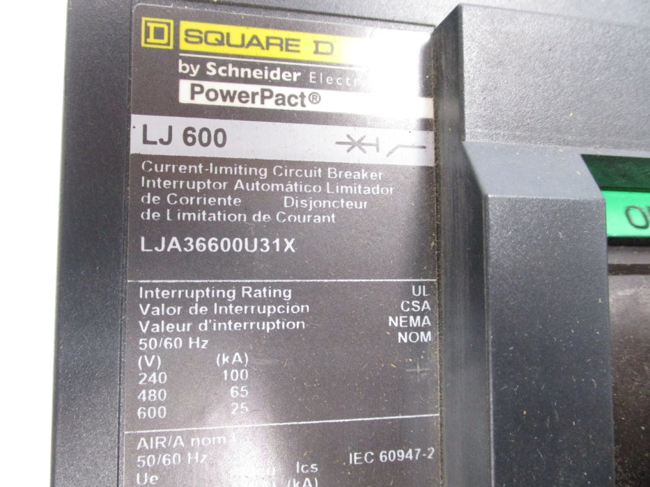 SQUARE D LJA36600U31X 600V 600A NSNP