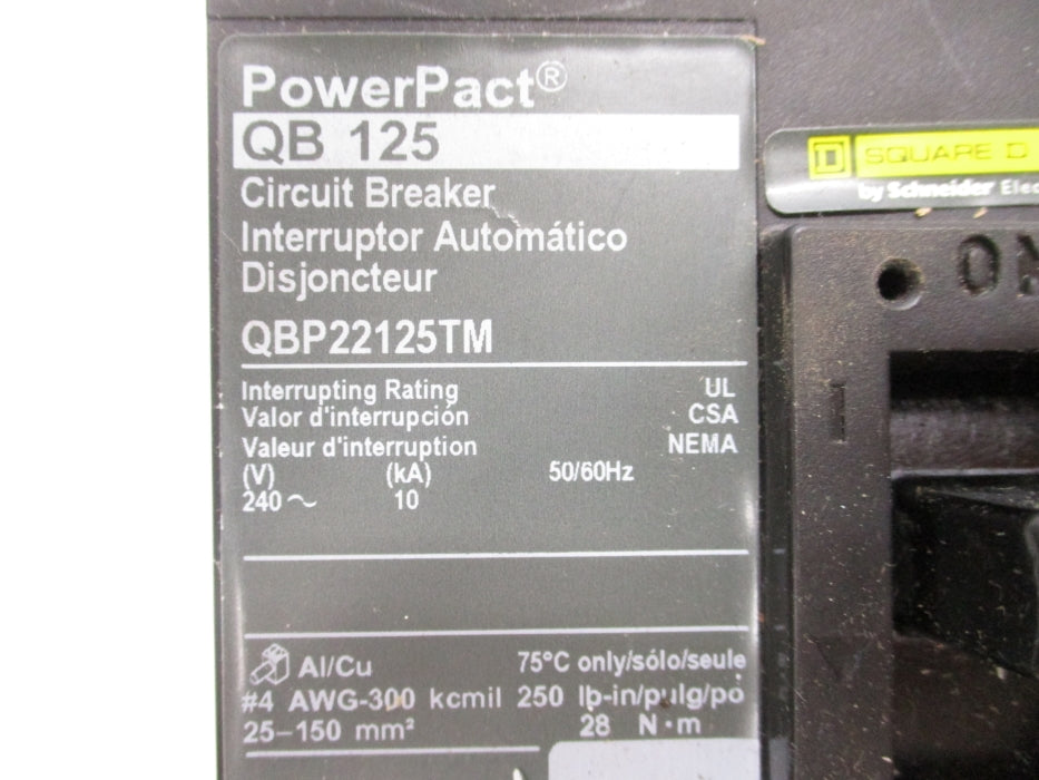 SQUARE D QBP22125TM 240V 125A NSNP