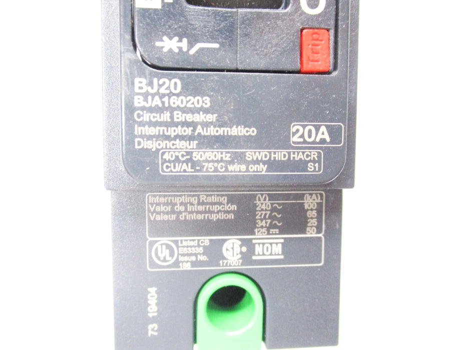 SQUARE D BJA160203 347V 20A NSNP