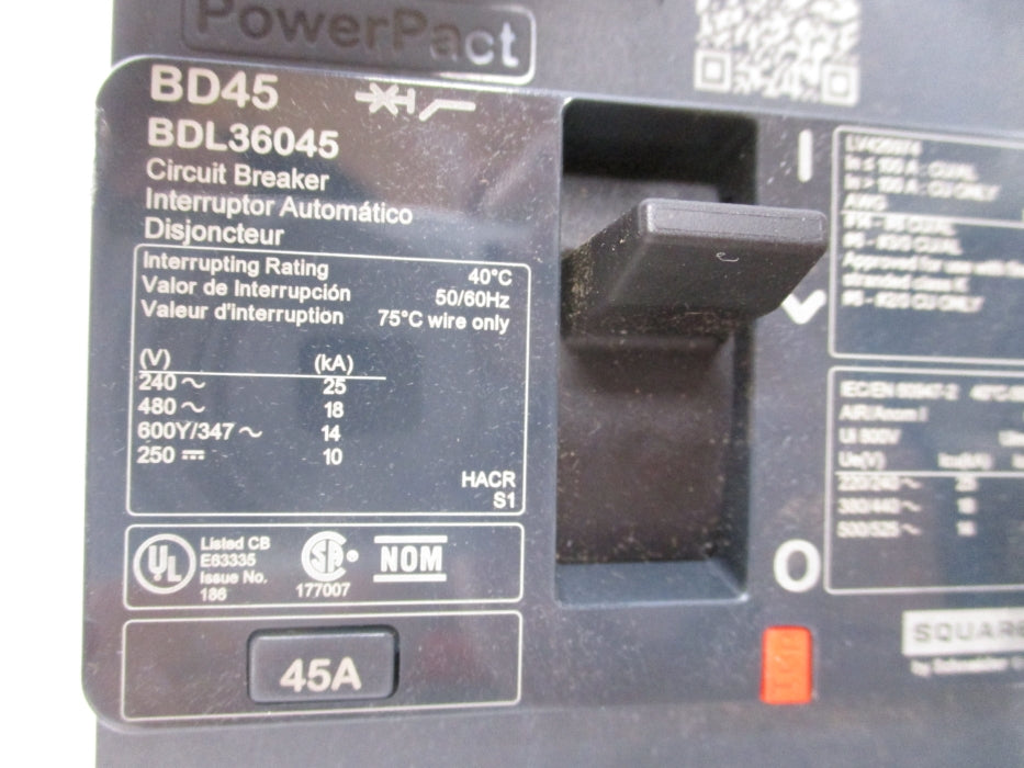 SQUARE D BDL36045 480V 45A NSNP