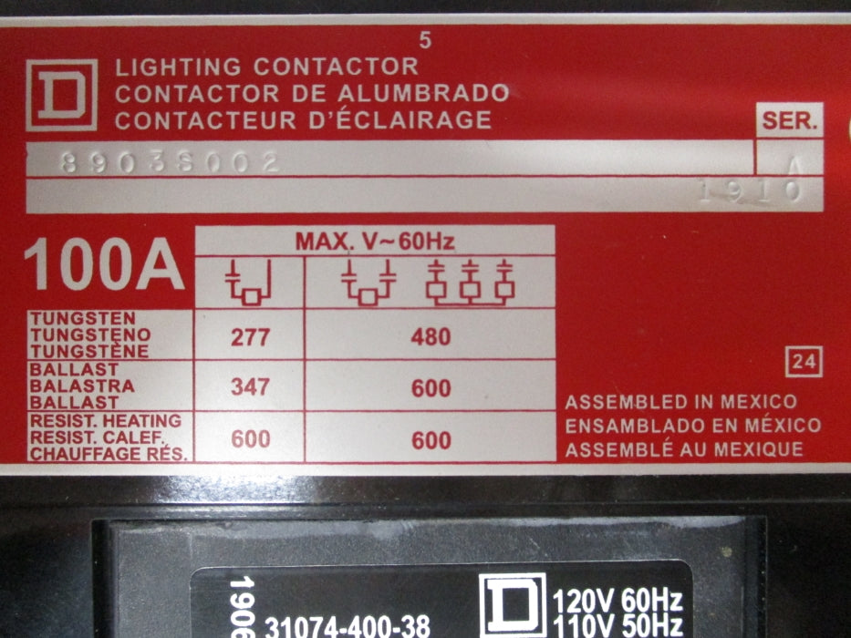 SQUARE D 8903SQ02V02 SER. A 110-120V NUPI