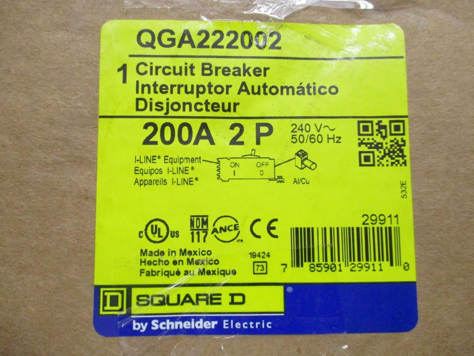 SQUARE D QGA222002 240V 200A NSMP