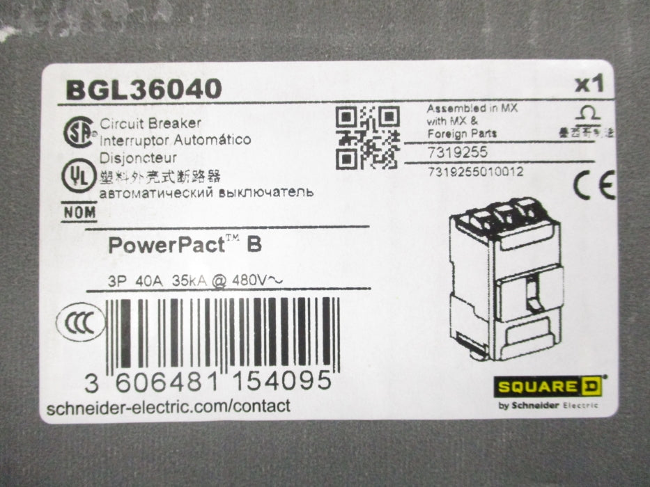 SQUARE D BGL36040 480V 40A NSMP