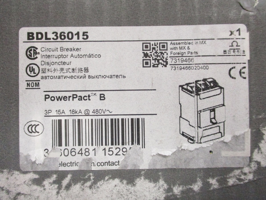 SQUARE D BDL36015 480V 15A NSMP