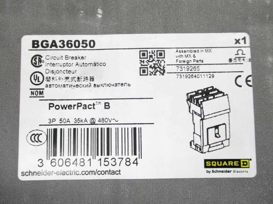 SQUARE D BGA36050 480V 50A NSMP