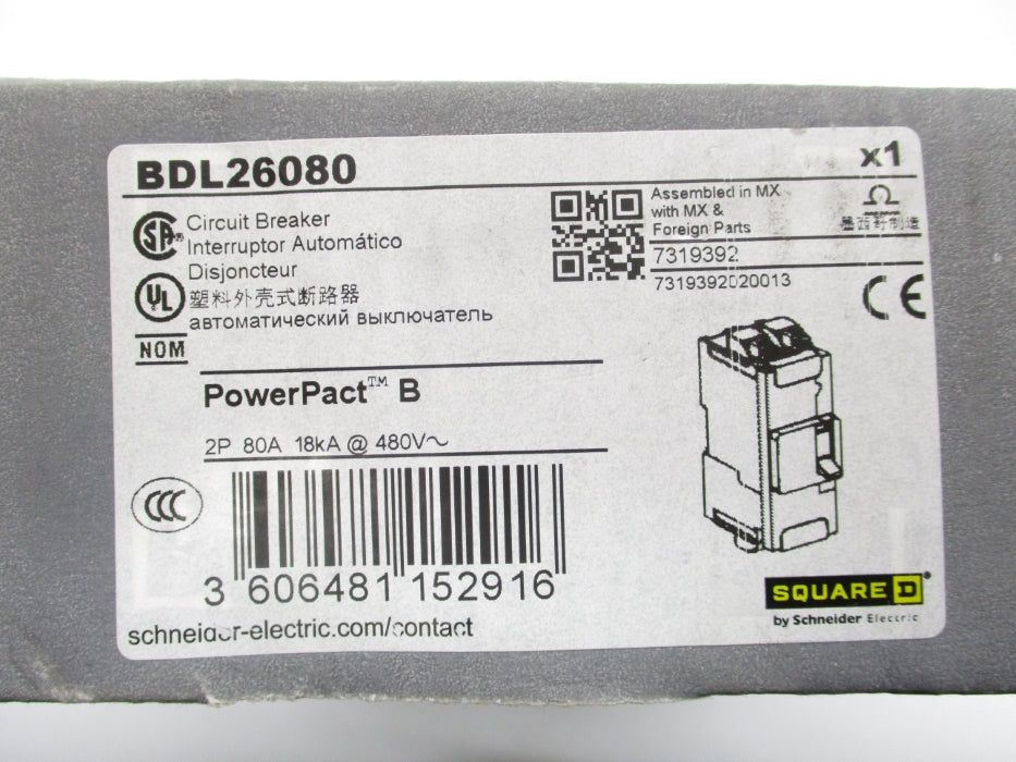 SQUARE D BDL26080 480V 80A NSMP