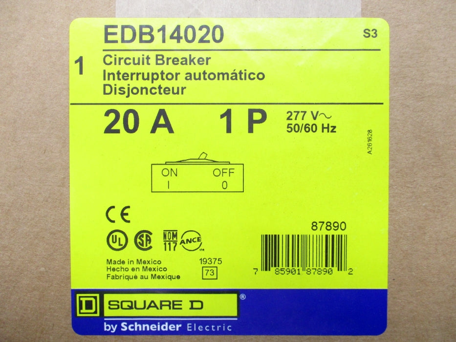 SQUARE D EDB14020 277V 20A NSFS