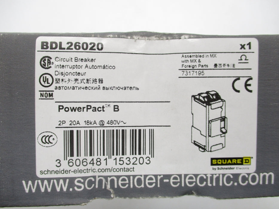 SQUARE D BDL26020 480V 20A (AS PICTURED) NSMP