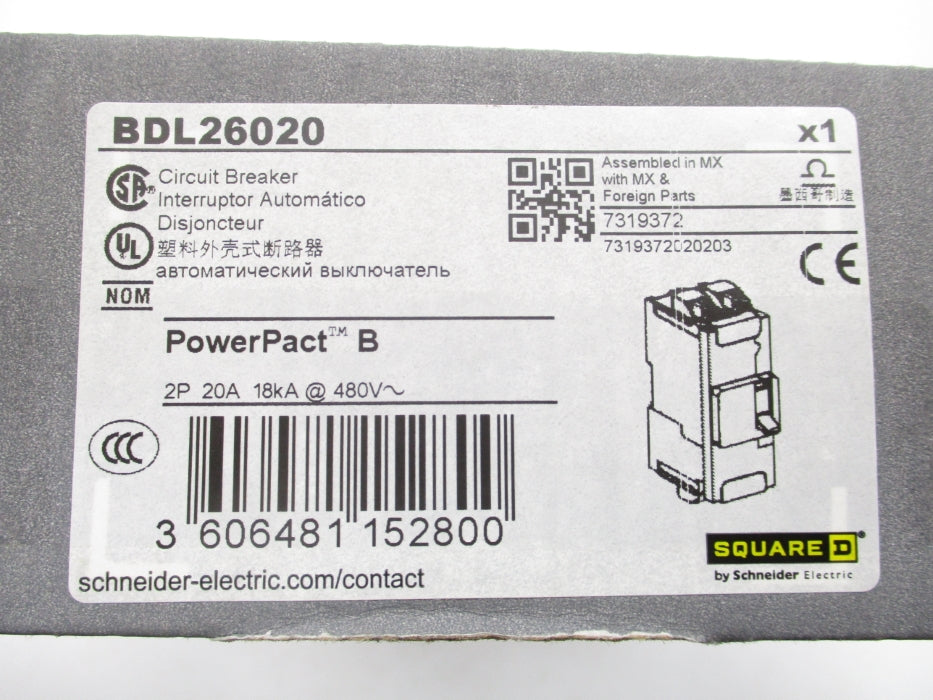 SQUARE D BDL26020 480V 20A NSMP