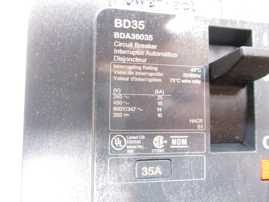 SQUARE D BDA36035 480V 35A NSMP