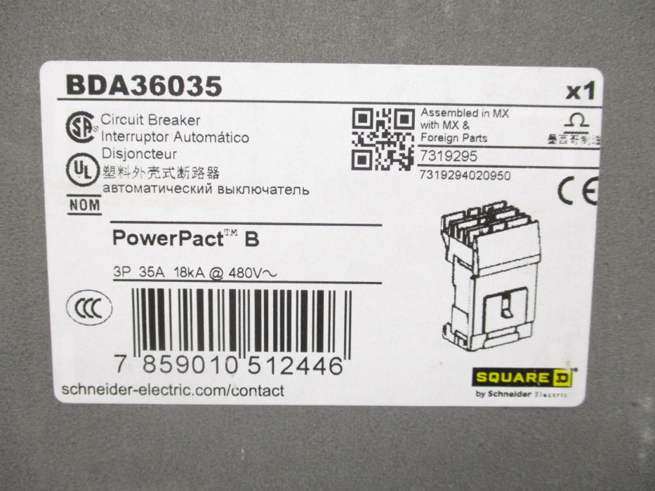 SQUARE D BDA36035 480V 35A NSMP