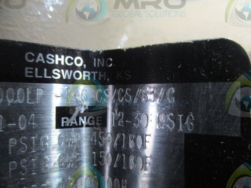 CASHCO CS/CS/S3/G PRESSURE REGULATOR VALVE  1/2" RANGE 12-30 PSIG  NSNP