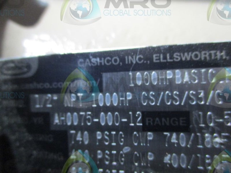 CASHCO CS/CS/S3/G PRESSURE REGULATOR VALVE  1/2" RANGE 10-50 PSIG  NSNP