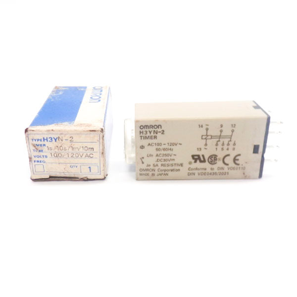 OMRON H3YN-2 100-120VAC 5A 1-10S/1-10M NSMP