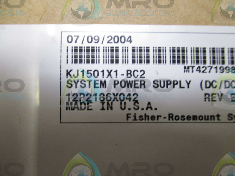 FISHER-ROSEMOUNT DELTA V 12P2186X042 KJ1501X1-BC2  NSMP