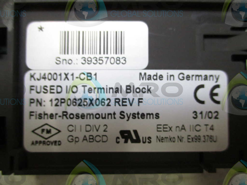 FISHER-ROSEMOUNT 12P2531X052 INPUT MODULE w/TERMINAL BLOCK  NSMP