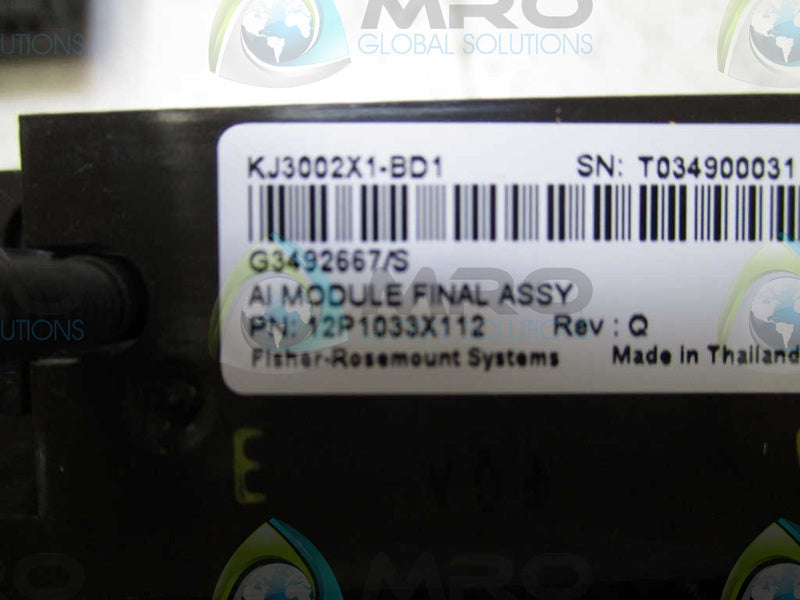 FISHER-ROSEMOUNT DELTA V 12P1033X112 AI MODULE w/ TERMINAL  NSMP
