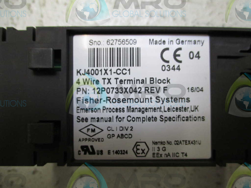 FISHER-ROSEMOUNT DELTA V 12P1033X112 AI MODULE w/ TERMINAL  NSMP