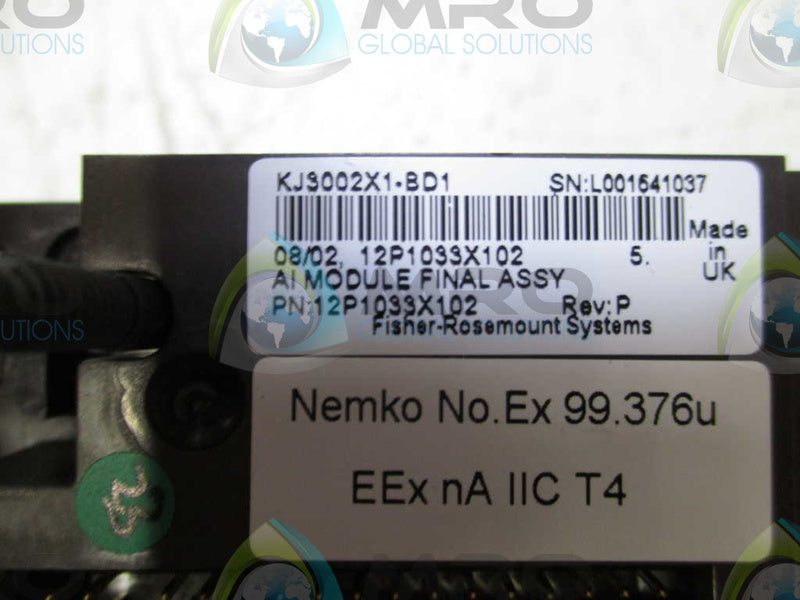 FISHER-ROSEMOUNT DELTA V 12P1033X102 MODULE w/ TERMINAL  NSMP