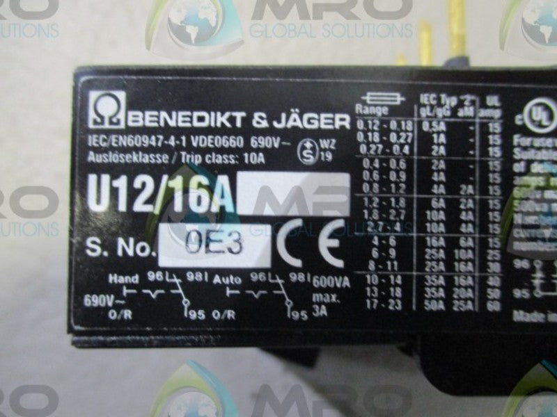 BENEDIKT & JAGER U12/16A-4 2.4-4A  NSMP