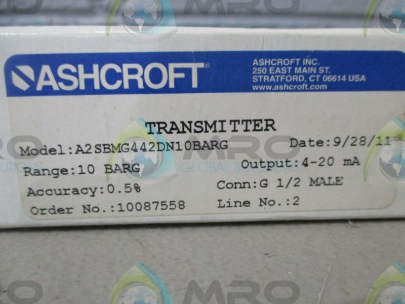 ASHCROFT A2SBMG442DN10BARG TRANSMITTER  NSMP