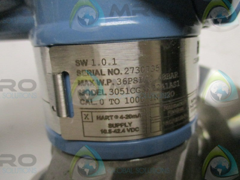 ROSEMOUNT 3051CG3A22A1AS1 TRANSMITTER 0-1000"H20  NSNP