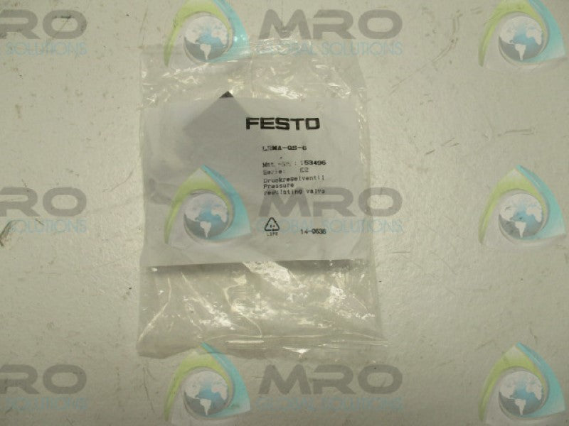 FESTO LRMA-QS-6 PRESSURE REGULATOR 6MM * NEW IN FACTORY BAG *