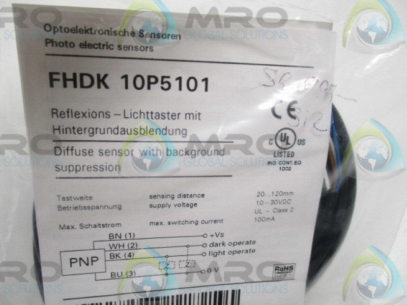 BAUMER FHDK10P5101 SENSOR * NEW IN FACTORY BAG *