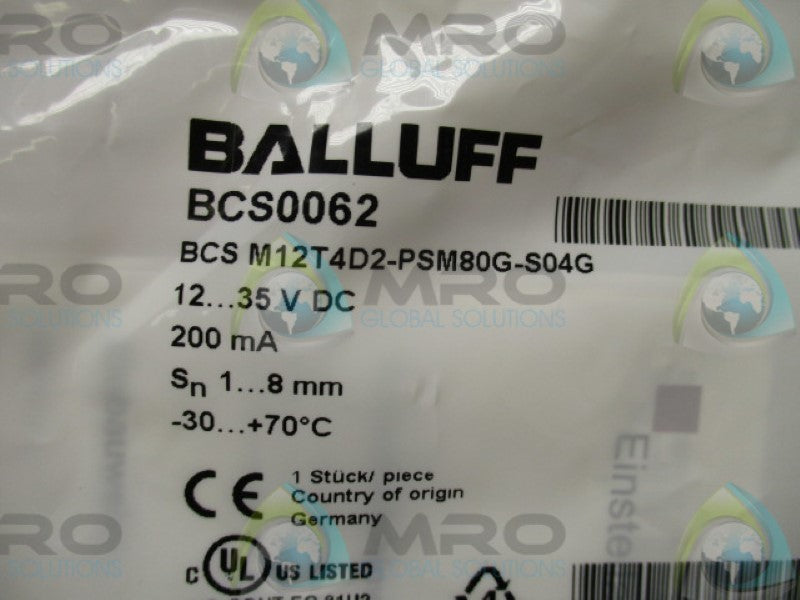 BALLUFF BCSM12T4D2-PSM80G-S04G CAPACITIVE SENSOR  NSMP
