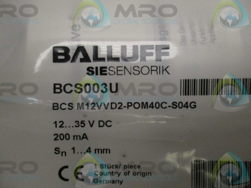 BALLUFF BCS003U BCSM12VVD2-POM40C-S04G CAPACITIVE SENSORS  NSMP