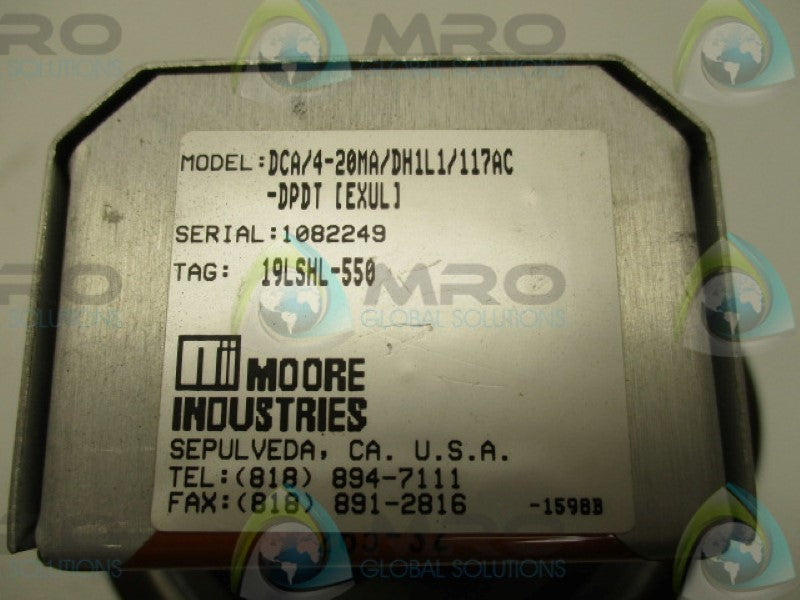 MOORE DCA/4-20MA/DH1L1/117AC-DPDT[EXUL]  DC CURRENT ALARM  NSNP