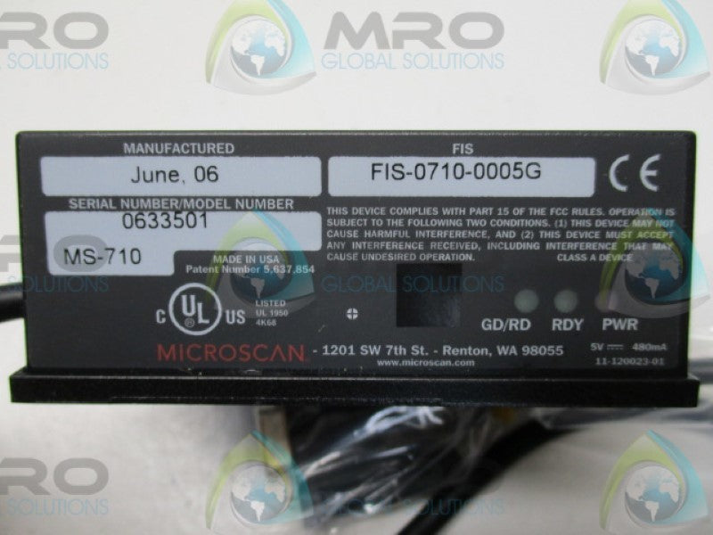 MICROSCAN FIS-0710-0005G MS-710 BARCODE READER  NSMP