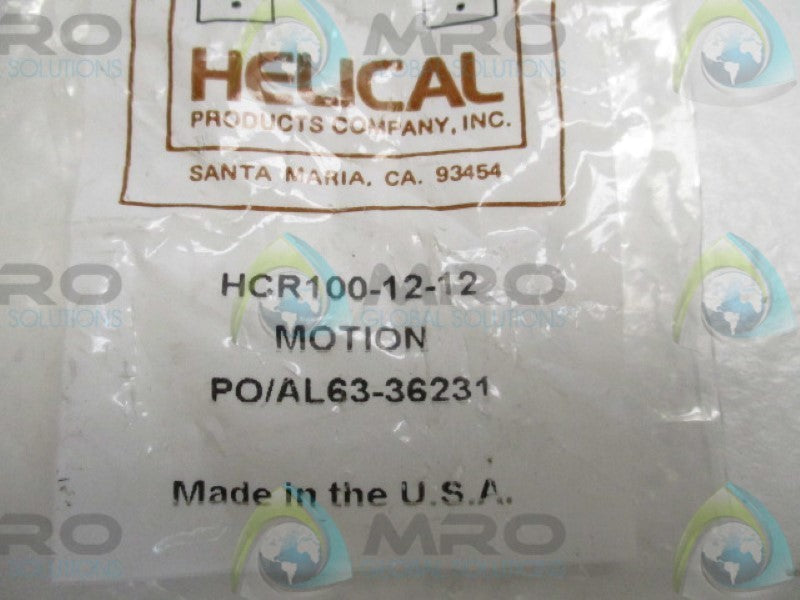 HELICAL HCR100-12-12 COUPLING FLEXIBLE SHAFT 12MM  NSNP