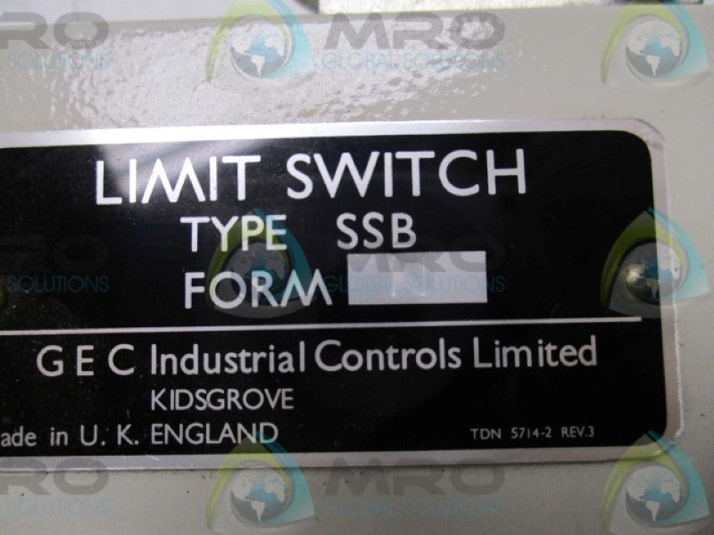 GEC INDUSTRIAL CONTROLS SSB FORM: N LIMIT SWITCH  NSNP
