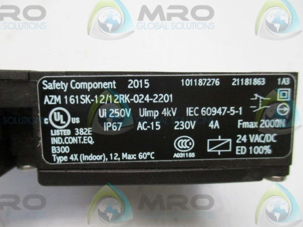 SCHMERSAL AZM161SK-12/12RK-024-2201 INTERLOCK KEY SOLENOID  NSNP