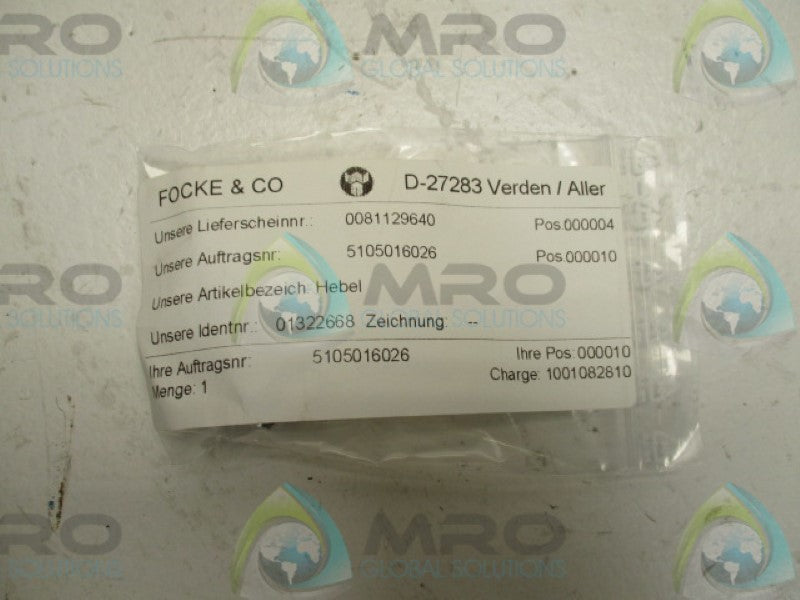 FOCKE 01322668 ROLLER LEVER NSMP