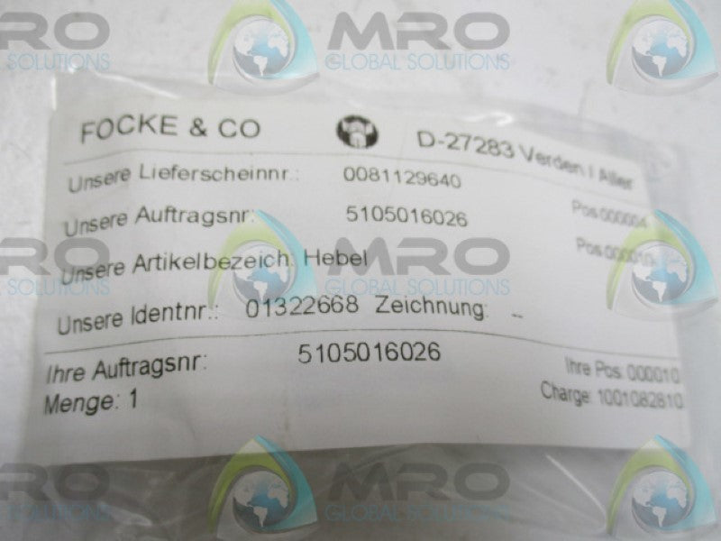 FOCKE 01322668 ROLLER LEVER NSMP