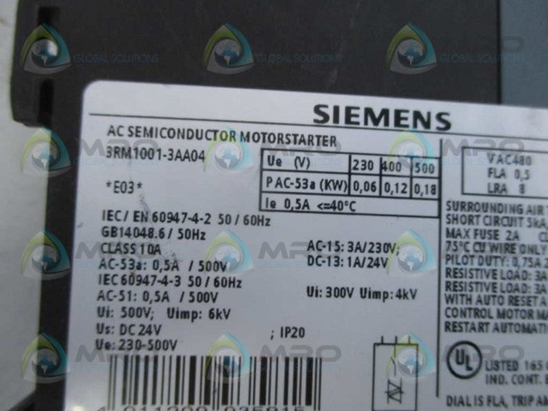 SIEMENS 3RM1001-3AA04 (AS PICTURED) *NEW NO BOX*