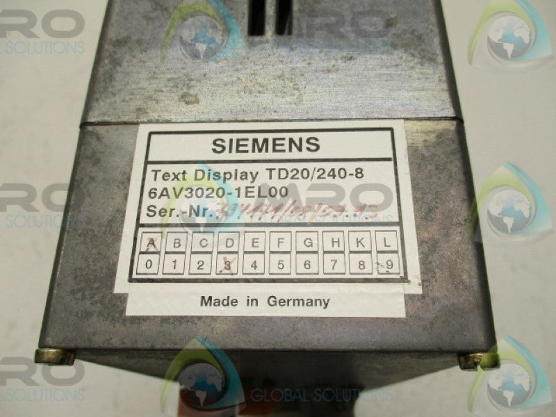SIEMENS 6AV3020-1EL00 TD20/240-8 TEXT DISPLAY   UNMP