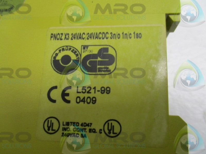 PILZ PNOZX324VAC/24VACDC3N/01N/C1S0 SAFETY RELAY   UNMP