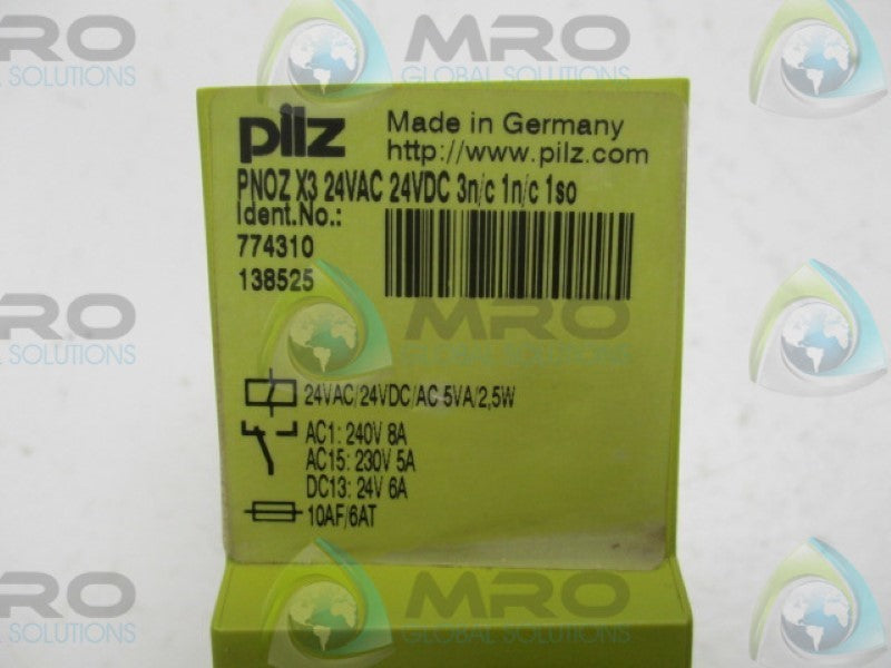 PILZ PNOZX324VAC24VDC3N/C1N/C1S0 774310 SAFETY RELAY 5A 230VAC 24VAC/DC  UNMP