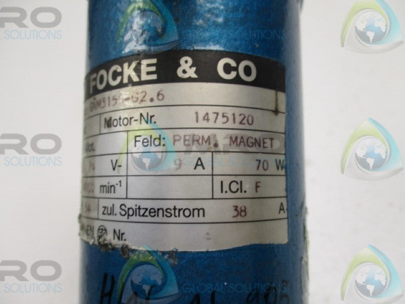 FOCKE GNM3156-G2.6 GEARMOTOR WITH GEARBOX 24V  3.9A 70W   UNMP
